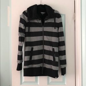 💥 Roxy long fleece coat jacket full zip pockets